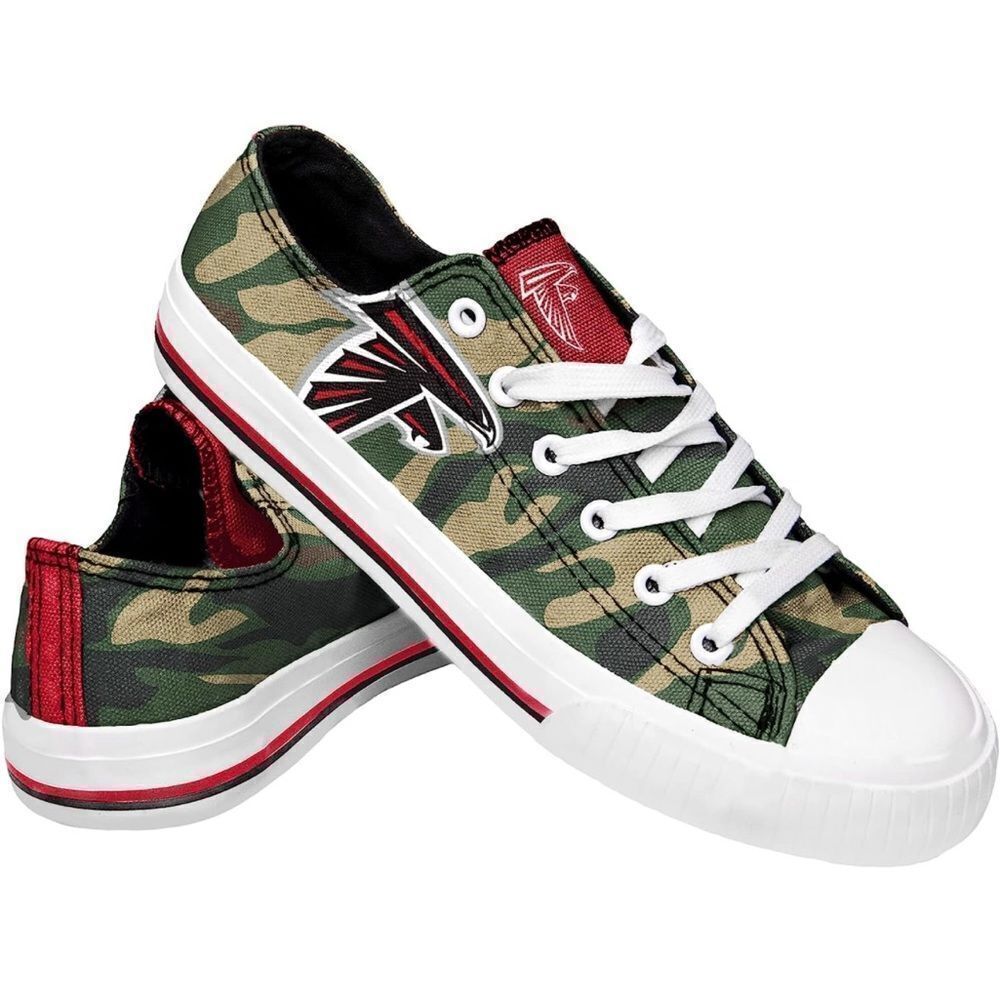 Atlanta Falcons NFL Womens Camo Low Top Canvas Shoes - 8